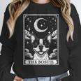 Tarot Card Vintage Crescent Moon Boston Terrier Dog Mom Women Crewneck Sweatshirt, Mom Gifts, Boston Terrier Tarot Gifts, Boston Terrier Mom Gifts, funny design