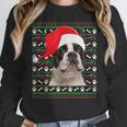 Ugly Xmas Sweater Santa Boston Terrier Dog Christmas For Men Women Kids Women Crewneck Sweatshirt, Boston Terrier Christmas Gifts, funny design