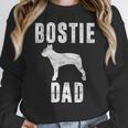 Vintage Boston Terrier Dad Dog Daddy Bostie Father Women Crewneck Sweatshirt, Boston Terrier Dad Gifts, funny design