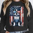 Vintage Boston Terrier Dog American USA US Flag Pets Lovers Tank Top Women Crewneck Sweatshirt, American Boston Terrier Gifts, funny design