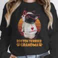 Vintage Boston Terrier Grandma Wear Sunglasses Dog Lover Men Women Girls Kids Women Crewneck Sweatshirt, funny design
