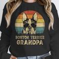 Vintage Boston Terrier Grandpa Dog Lovers Father's Day Women Crewneck Sweatshirt, funny design