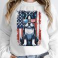 Boston Terrier Dog American USA US Flag Pets Vintage Outfit Women Crewneck Sweatshirt, American Boston Terrier Gifts, funny design
