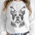 Boston Terrier Dog Bostie Nature Memorial Idea Men Women Women Crewneck Sweatshirt, funny design