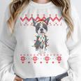 Boston Terrier Dog Santa Hat Men Kids Ugly Christmas Light Women Crewneck Sweatshirt, Boston Terrier Christmas Gifts, funny design