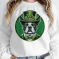 Boston Terrier Dog St Patricks Day Irish Pet Lover Men Women Kids Women Crewneck Sweatshirt, funny design
