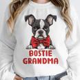Boston Terrier Grandma Dog Lovers Puppy Bostie Owner Women Crewneck Sweatshirt, funny design