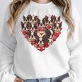 Boston Terrier Heart Valentine Boston Terrier Women Crewneck Sweatshirt, funny design