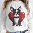 Boston Terrier Mom Dad Bostie Dog Lover Valentines Day Women Crewneck Sweatshirt, Mom Gifts, Boston Terrier Dad Gifts, Boston Terrier Mom Gifts, funny design