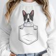 Boston Terrier In The Pocket Cute Boston Terrier Dog Lovers Men Women Girls Kids Women Crewneck Sweatshirt, funny design