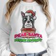 Boston Terrier Santa Claus Christmas Dog Women Crewneck Sweatshirt, Boston Terrier Christmas Gifts, funny design