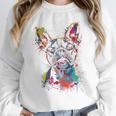 Boston Terrier Splash Women Crewneck Sweatshirt, funny design