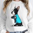 Boston Terrier Tattoos I Love Mom Women Crewneck Sweatshirt, Mom Gifts, Boston Terrier Mom Gifts, funny design