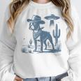 Boston Terrier UFO Cowboy Dog Dog Mom Dog Dad Alien Dog Women Crewneck Sweatshirt, Mom Gifts, Boston Terrier Dad Gifts, Boston Terrier Mom Gifts, funny design