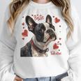 Boston Terrier Is My Valentine Cute Pet Dog Owner Valentine Women Crewneck Sweatshirt, funny design