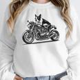 Cool Boston Terrier Riding a Motorcycle Biker Dog Lover For Men Women Kids Women Crewneck Sweatshirt, Boston Terrier Riding Gifts, funny design