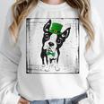 Cool Saint Patrick's Boston Terrier T Shirt For Dogs Lovers Women Crewneck Sweatshirt, funny design