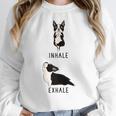 Inhale Exhale Yoga Boston Terrier Tshirt Women Crewneck Sweatshirt, funny design