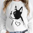 I Love My Boston Terrier Dog With Heart Women Crewneck Sweatshirt, funny design