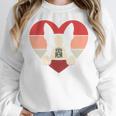 Retro Heart Boston Terrier Dog Vintage Valentine Women Crewneck Sweatshirt, funny design