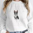 Ugly Xmas Sweater Style Boston Terrier Reindeer Christmas Women Crewneck Sweatshirt, Boston Terrier Christmas Gifts, funny design