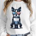 USA Flag Boston Terrier Best Dog Mom Ever 2025 Women Crewneck Sweatshirt, Mom Gifts, Boston Terrier Mom Gifts, funny design