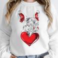Valentine's Day Boston Terrier Dog Vector Women Crewneck Sweatshirt, funny design