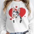 Valentine's Day Boston Terrier Heart Women Crewneck Sweatshirt, funny design