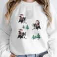 Xmas Tree Santa Riding Boston Terrier Christmas Women Crewneck Sweatshirt, Boston Terrier Christmas Gifts, Boston Terrier Riding Gifts, funny design