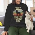 Best Dog Father Dad Vintage Boston Terrier For Men Women Women Crewneck Sweatshirt, Boston Terrier Dad Sweatshirts, gift for family, gift for coworker