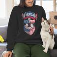 Boston Terrier 4th Of July US Merica Bostie Dog Patriotic For Men Women Kids Women Crewneck Sweatshirt, Patriotic Boston Terrier Sweatshirts, Boston Terrier 4th Of July Sweatshirts, gift for family, gift for coworker