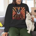 Boston Terrier Dog Japanese Art Samurai Ukiyo-e Women Crewneck Sweatshirt, gift for family, gift for coworker