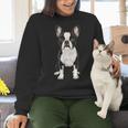 Boston Terrier Dog Motif Pet Art Boston Terrier For Men Women Kids Women Crewneck Sweatshirt, gift for family, gift for coworker