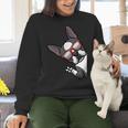 Boston Terrier Dog From Side Boston Bull Women Crewneck Sweatshirt, gift for family, gift for coworker