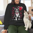 Boston Terrier Dog Valentine's Day Dog Owner Valentine Women Crewneck Sweatshirt, gift for family, gift for coworker