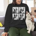 Boston Terrier Dogs With Sunglasses Photo Pets Meme Women Crewneck Sweatshirt, gift for family, gift for coworker