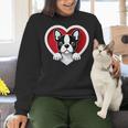 Boston Terrier Heart Cute Puppy Lover Or Dog Owner Women Crewneck Sweatshirt, gift for family, gift for coworker