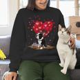 Boston Terrier Lover Heart Shape Boston Terrier Valentine Women Crewneck Sweatshirt, gift for family, gift for coworker