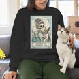 Boston Terrier Mom Skeleton Tarot Card Witch Vibes Dog Mom Women Crewneck Sweatshirt, Boston Terrier Tarot Sweatshirts, Boston Terrier Mom Sweatshirts, gift for family, gift for coworker