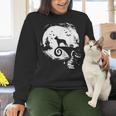 Boston Terrier And Moon Halloween Costume Dog Lover Women Crewneck Sweatshirt, Boston Terrier Halloween Sweatshirts, gift for family, gift for coworker