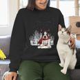 Boston Terrier In The Snow Merry Christmas Winter Women Crewneck Sweatshirt, Boston Terrier Christmas Sweatshirts, gift for family, gift for coworker
