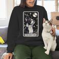 Boston Terrier Tarot Card Star With The Moon Men Women Kids Women Crewneck Sweatshirt, Boston Terrier Tarot Sweatshirts, gift for family, gift for coworker