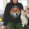Boston Terrier UFO Alien Boston Terrier Dog Mom Dad Women Crewneck Sweatshirt, Boston Terrier Mom Sweatshirts, Boston Terrier Dad Sweatshirts, gift for family, gift for coworker