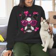 Boston Terrier Valentines Day Shirt Heart Dog Lover Women Crewneck Sweatshirt, gift for family, gift for coworker