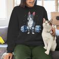 Boston Terrier Weightlifting Deadlift Men Fitness Gym Women Crewneck Sweatshirt, Boston Terrier Gym Sweatshirts, gift for family, gift for coworker