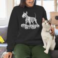 Bull Terrier Skeleton Birthday Halloween Kids Women Crewneck Sweatshirt, gift for family, gift for coworker