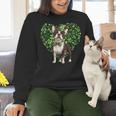 Cute Boston Terrier Shamrock St Patrick's Day Dog Lover Men Women Kids Women Crewneck Sweatshirt, gift for family, gift for coworker