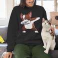 Dabbing Red Boston Terrier Dab Dance Dog Men Women Kids Women Crewneck Sweatshirt, gift for family, gift for coworker