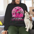 Ghost And Witch Boston Terrier Dog In October We Wear Pink Women Crewneck Sweatshirt, Boston Terrier Ghost Sweatshirts, gift for family, gift for coworker