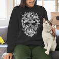 Halloween Costume Skull Boston Terrier Dog Lover Women Crewneck Sweatshirt, Boston Terrier Halloween Sweatshirts, gift for family, gift for coworker